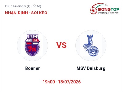 Nhận định kèo Bonner vs MSV Duisburg 19h00 ngày 18/07 – Chủ nhà sáng cửa