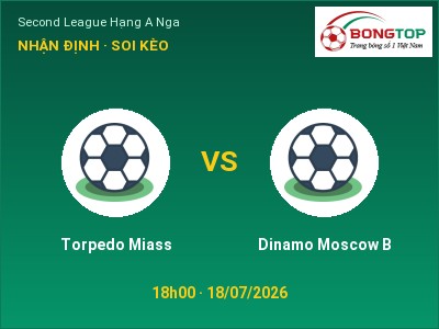 Soi kèo Torpedo Miass vs Dinamo Moscow B 18h00 ngày 18/07: Khách lấn chủ