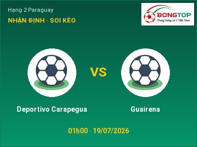 Nhận định kèo Deportivo Carapegua vs Guairena 01h00 ngày 19/07 – Chủ nhà gặp khó