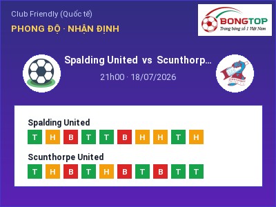Soi kèo Spalding United vs Scunthorpe United 21h00 ngày 18/07: Khó cho đội khách