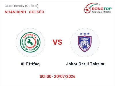 Soi kèo, dự đoán Al-Ettifaq vs Johor Darul Takzim 00h00 ngày 20/07: Khách lấn chủ
