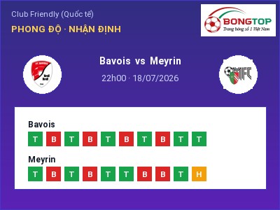 Nhận định bóng đá Bavois vs Meyrin (22h00, 18/07): Ba điểm ở lại?
