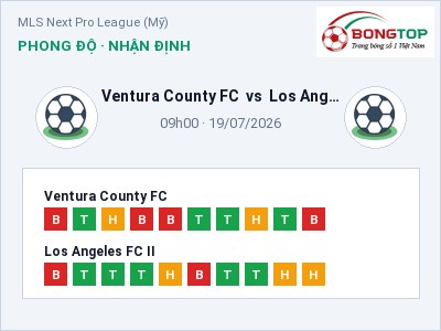 Nhận định bóng đá Ventura County FC vs Los Angeles FC II (09h00, 19/07): Cửa trên gọi tên chủ nhà