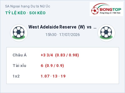 Nhận định West Adelaide Reserve (W) vs Modbury Vista Reserves (W), 15h30 ngày 17/07: Soi kèo SA Ngoại hạng Dự bị Nữ Úc