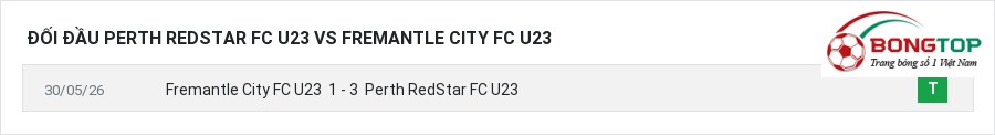Lịch sử đối đầu Perth RedStar FC U23 vs Fremantle City FC U23