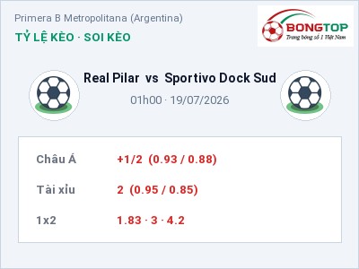 Nhận định Real Pilar vs Sportivo Dock Sud, 01h00 ngày 19/07: Soi kèo Primera B Metropolitana (Argentina)