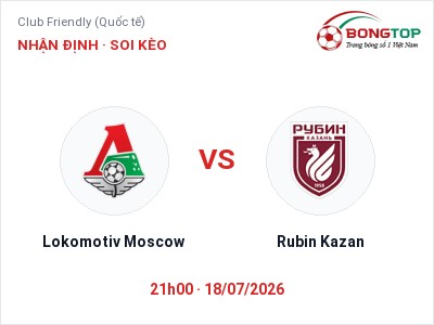 Nhận định kèo Lokomotiv Moscow vs Rubin Kazan 21h00 ngày 18/07 – Chủ nhà sáng cửa