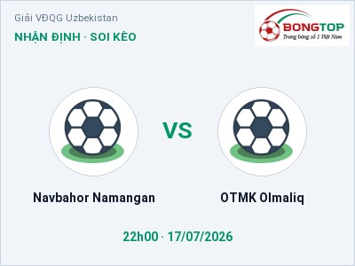 Nhận định kèo Navbahor Namangan vs OTMK Olmaliq 22h00 ngày 17/07 – Cửa trên gọi tên chủ nhà