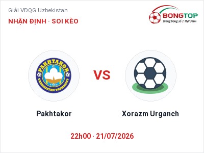 Nhận định Pakhtakor vs Xorazm Urganch, 22h00 ngày 21/07: Soi kèo Giải VĐQG Uzbekistan