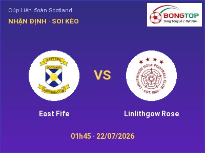 Nhận định bóng đá East Fife vs Linlithgow Rose (01h45, 22/07): Khó cho đội khách