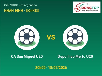 Nhận định bóng đá CA San Miguel U20 vs Deportivo Merlo U20 (20h00, 18/07): Ba điểm ở lại?