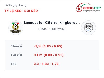 Soi kèo Launceston City vs Kingborough Lions 13h45 ngày 18/07: Cơ hội cho đội khách