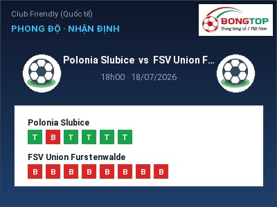 Soi kèo, dự đoán Polonia Slubice vs FSV Union Furstenwalde 18h00 ngày 18/07: Chủ nhà sáng cửa