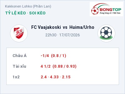 Nhận định bóng đá FC Vaajakoski vs Huima/Urho (22h30, 17/07): Cơ hội cho đội khách