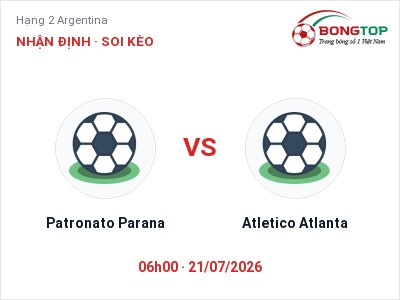 Nhận định bóng đá Patronato Parana vs Atletico Atlanta (06h00, 21/07): Khách lấn chủ