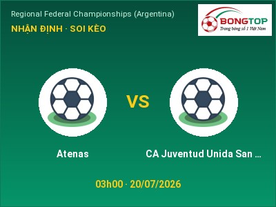 Nhận định kèo Atenas vs CA Juventud Unida San Luis 03h00 ngày 20/07 – Khó cho đội khách