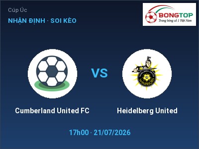 Nhận định bóng đá Cumberland United FC vs Heidelberg United (17h00, 21/07): Chủ nhà gặp khó