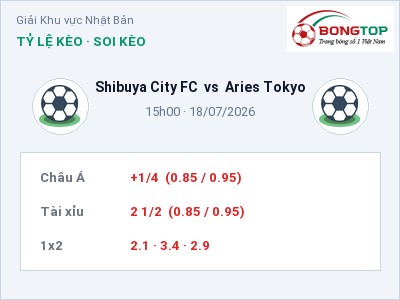 Nhận định kèo Shibuya City FC vs Aries Tokyo 15h00 ngày 18/07 – Cửa trên gọi tên chủ nhà