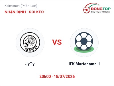Dự đoán JyTy vs IFK Mariehamn II, 20h00 ngày 18/07: Tỷ lệ kèo Kolmonen (Phần Lan)