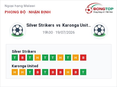Nhận định kèo Silver Strikers vs Karonga United 19h30 ngày 19/07 – Chủ nhà sáng cửa