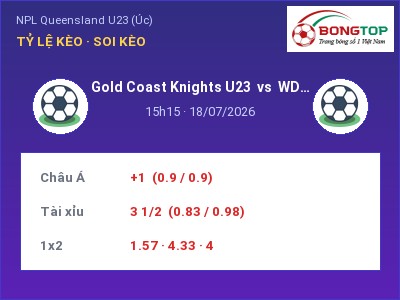 Nhận định kèo Gold Coast Knights U23 vs WDSC Wolves U23 15h15 ngày 18/07 – Ba điểm ở lại?