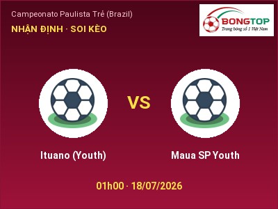 Nhận định bóng đá Ituano (Youth) vs Maua SP Youth (01h00, 18/07): Khó cho đội khách