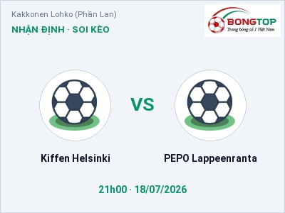 Soi kèo Kiffen Helsinki vs PEPO Lappeenranta 21h00 ngày 18/07: Khó cho đội khách