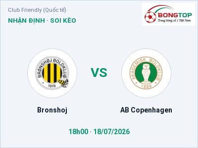 Soi kèo Bronshoj vs AB Copenhagen 18h00 ngày 18/07: Cơ hội cho đội khách