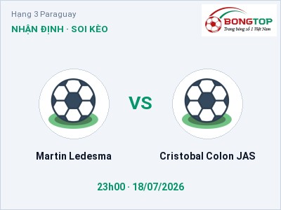 Soi kèo, dự đoán Martin Ledesma vs Cristobal Colon JAS 23h00 ngày 18/07: Chủ nhà sáng cửa