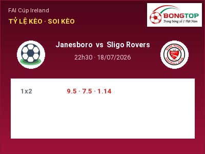 Nhận định kèo Janesboro vs Sligo Rovers 22h30 ngày 18/07 – Chủ nhà gặp khó