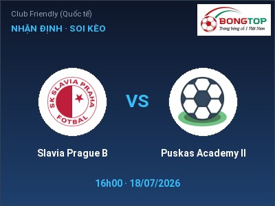 Nhận định bóng đá Slavia Prague B vs Puskas Academy II (16h00, 18/07): Cửa trên gọi tên chủ nhà