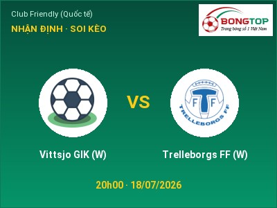 Nhận định kèo Vittsjo GIK (W) vs Trelleborgs FF (W) 20h00 ngày 18/07 – Khó cho đội khách