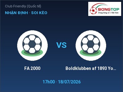 Nhận định kèo FA 2000 vs Boldklubben af 1893 Youth 17h00 ngày 18/07 – Cửa trên gọi tên chủ nhà