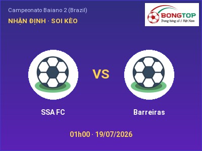 Nhận định kèo SSA FC vs Barreiras 01h00 ngày 19/07 – Khó cho đội khách