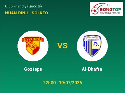 Soi kèo Goztepe vs Al-Dhafra 22h00 ngày 19/07: Khó cho đội khách