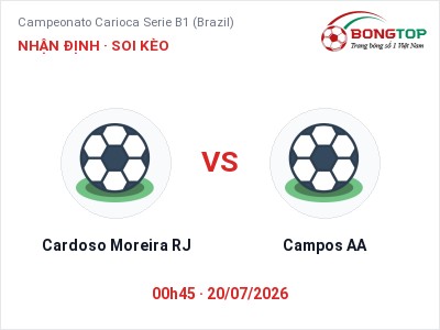 Nhận định kèo Cardoso Moreira RJ vs Campos AA 00h45 ngày 20/07 – Chủ nhà sáng cửa