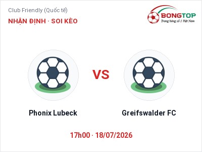 Nhận định bóng đá Phonix Lubeck vs Greifswalder FC (17h00, 18/07): Cửa trên gọi tên chủ nhà