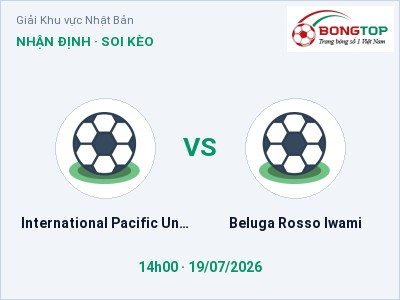 Nhận định kèo International Pacific University vs Beluga Rosso Iwami 14h00 ngày 19/07 – Chủ nhà gặp khó