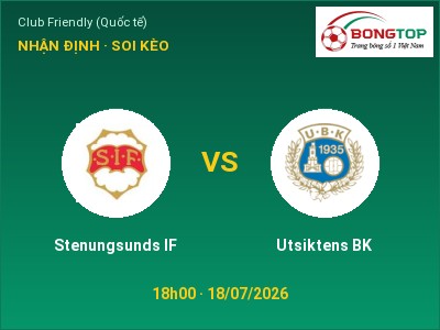 Soi kèo Stenungsunds IF vs Utsiktens BK 18h00 ngày 18/07: Chủ nhà sáng cửa
