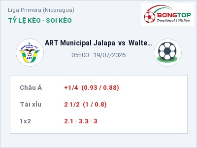 Nhận định ART Municipal Jalapa vs Walter Ferretti, 05h00 ngày 19/07: Soi kèo Liga Primera (Nicaragua)