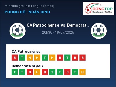 Dự đoán CA Patrocinense vs Democrata SL/MG, 20h30 ngày 19/07: Tỷ lệ kèo Mineiluo group B League (Brazil)