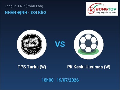 Nhận định kèo TPS Turku (W) vs PK Keski Uusimaa (W) 18h00 ngày 19/07 – Đội khách sáng cửa