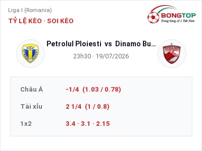 Nhận định kèo Petrolul Ploiesti vs Dinamo Bucuresti 23h30 ngày 19/07 – Khách lấn chủ