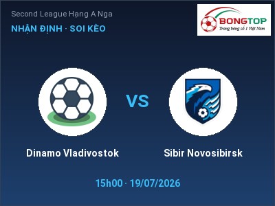 Soi kèo Dinamo Vladivostok vs Sibir Novosibirsk 15h00 ngày 19/07: Chủ nhà sáng cửa