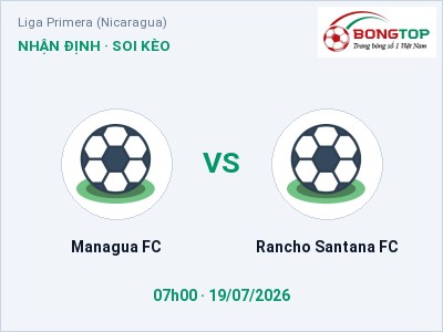 Nhận định bóng đá Managua FC vs Rancho Santana FC (07h00, 19/07): Cửa trên gọi tên chủ nhà