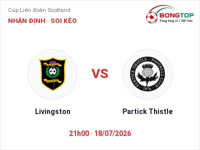 Nhận định bóng đá Livingston vs Partick Thistle (21h00, 18/07): Cửa trên gọi tên chủ nhà