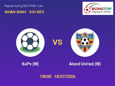Dự đoán KuPs (W) vs Aland United (W), 19h00 ngày 18/07: Tỷ lệ kèo Ngoại hạng Nữ Phần Lan