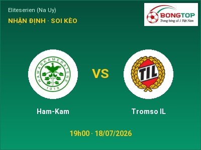 Soi kèo Ham-Kam vs Tromso IL 19h00 ngày 18/07: Đội khách sáng cửa