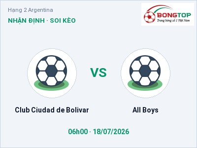 Soi kèo Club Ciudad de Bolivar vs All Boys 06h00 ngày 18/07: Khó cho đội khách