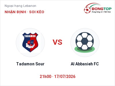 Nhận định bóng đá Tadamon Sour vs Al Abbasieh FC (21h00, 17/07): Ba điểm ở lại?